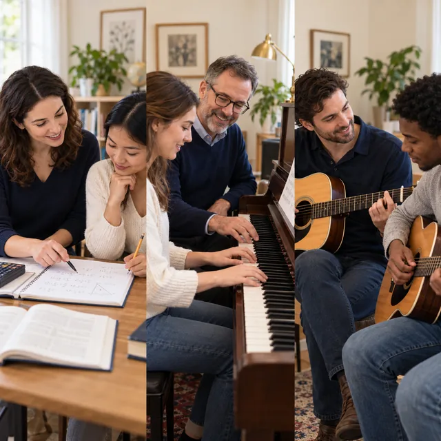 Private lessons in mathematics, piano and acoustic guitar